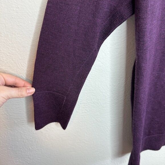 Eileen Fisher Merino Wool Tunic Sweater M Purple V Neck NWT $238 Minimalist - Picture 8 of 8